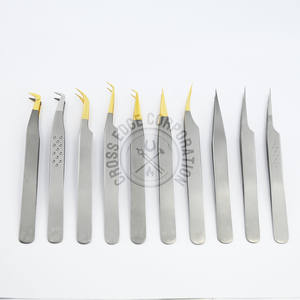 Nouvelle pince à épiler pour extensions de cils à pointe en fibre, courbée, classique, avec poignée diamant, en acier inoxydable, outil d'isolation - Product Image 1