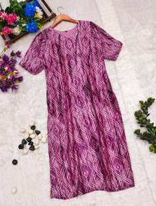 Trendy 2024 Ethnic Fashion Bandhani A-Line Kurti Modern Neckline Festive & Casual Wear Traditional Prints for Winter Parties - Product Image 3