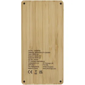 Banque d'alimentation solaire écologique Alata Bamboo pour le camping et la randonnée - Product Image 5