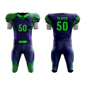 Vente chaude, vente en gros de maillots de football américain, meilleure qualité, 100% polyester, uniforme d'équipe, couleur unie, ensemble à manches courtes - Product Image 4