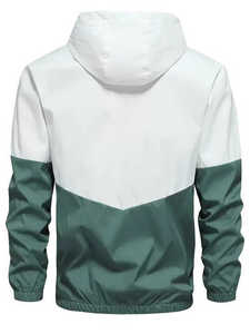 Chándales con logotipo de goma impreso Conjuntos cortavientos de algodón 100% con capa de malla interior Conjunto de Jogger con cremallera personalizada - Product Image 4