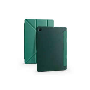 Étui de protection pour tablette Netzy à trois volets pour Samsung Galaxy Tab A7 10.4 T500 2020 Vert foncé en PU avec emplacement pour stylet - Product Image 1