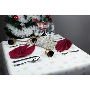 Rollo de Mantel Blanco de 1.20x7m con Estampado de Estrellas Doradas, Novotex TNT, B2B - Product Image 1