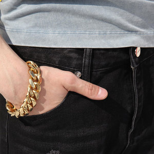 Pantalons en jean décontractés pour hommes, taille oversize, coupe régulière, nouvelle mode, design personnalisé, pantalons en jean slim pour hommes, taille oversize - Product Image 5