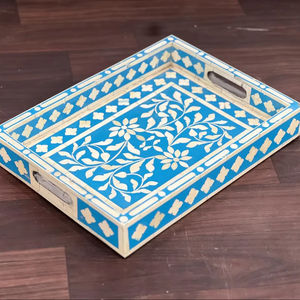 Bandejas de Servicio de Hueso Pulido de Primera Calidad al por Mayor, Utensilios de Cocina con Incrustaciones de Hueso para el Hogar, Hoteles y Restaurantes, Bandeja Decorativa de Lujo - Product Image 1