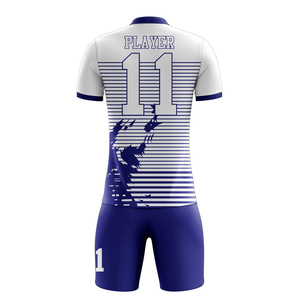 Meilleur maillot de football 100% polyester unisexe Ensemble France imprimé de logo personnalisé Technologie de sublimation de coupe automatisée Vêtements de football - Product Image 2