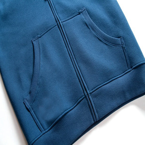 Sudaderas con capucha de gran tamaño de manga larga con cremallera de color sólido para hombre - Product Image 6