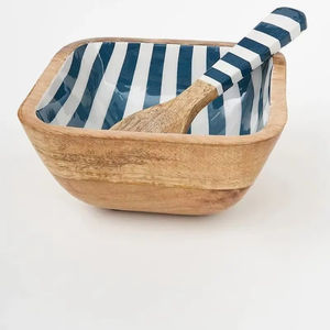 ชามไม้มะม่วงชามสลัดทรงสี่เหลี่ยมและชามเสิร์ฟ - Product Image 1