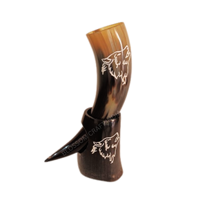 Taza de cuerno de vaca de cerámica de 500ml vikingo de moda hecha a mano, Guerrero grabado personalizado, mejor precio, regalo de cuerno de buey Real - Product Image 6