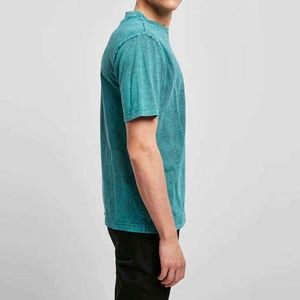 Venta al por mayor hombres desgastado bordado ácido lavado camiseta Streetwear 100% algodón camisas con logotipo personalizar camisetas de gran tamaño para hombres - Product Image 4