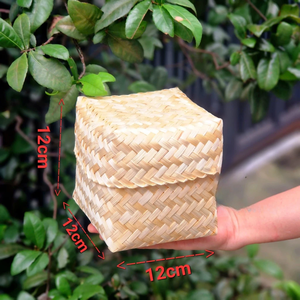 CESTAS DE BAMBÚ tejidas a mano elegantes estilo rústico para embalaje de regalo y decoración de temporada perfectas para recuerdos de boda - Product Image 5