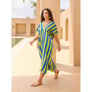 Vestido Kaftan Sol con Cintura Natural, Tela Modal Suave, Estampado Digital - Product Image 1