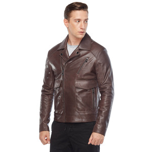 Nouvelle conception 2025 – Blouson d'hiver en cuir pour homme, toile de haute qualité, peau de mouton, col montant, logo personnalisable sur le devant, écologique - Product Image 3