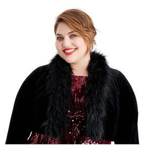 Giacca Shrug in Velluto Plus Size da Donna Jessica Howard in Nero Taglia X-Large - Product Image 2