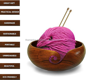 ชามทำจากเส้นด้ายไม้แกะหรูหราขนาดใหญ่พิเศษทำด้วยมือพร้อมการออกแบบที่แกะสลักที่ทันสมัยผู้ถือของตกแต่งบ้านที่สมบูรณ์แบบของขวัญพรีเมี่ยมสำหรับคุณแม่ - Product Image 1