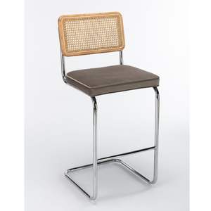 Chaise de salle à manger en rotin avec structure en métal chaise en rotin en cuir synthétique - Product Image 1