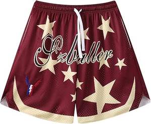 Pantalones Cortos Deportivos de Lana para Hombre, Diseño Sólido Informal, para Baloncesto, Gimnasio y Entrenamiento, con Malla y Estampado Gráfico, para Correr - Product Image 1