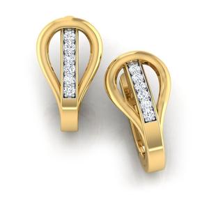 Pendientes de oro blanco sólido de 14K, pendientes redondos de corte brillante, joyería elegante, Joyería de diamantes cultivados en laboratorio - Product Image 2