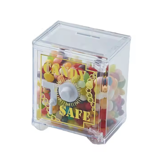Kwang Hsieh Boîte à bonbons en plastique réutilisable en forme de serrure transparente sans danger pour les aliments pour le chewing-gum gelée jus de sucre stockage - Product Image 1