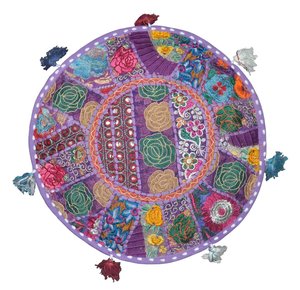 Pouf fait à la main couvre indien décor à la maison broderie Ottoman coton Pouf étui Patchwork chambre Ottoman Designer couvre - Product Image 3