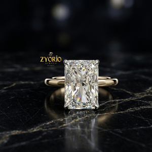 925 Sterling Silver Radiant Cut Solitaire Engagement <b>Ring</b> Classic Four Prong <b>Statement</b> <b>Ring</b> - Product Image 3