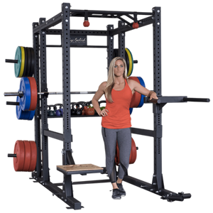 Rack de Potencia Extensible Plegable Body-Solid con Correas de Seguridad para Gimnasios Domésticos y Estudios de Fitness - Product Image 1