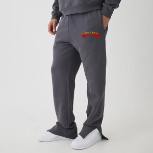 New Arrival 2025 Men's Casual Pants Custom Loose Fit Summer <b>Cotton</b> Trousers with Embroidery Decoration Custom Washed - Product Image 4