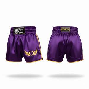 Pantalones Cortos de Muay Thai de Satén Premium, Elásticos, Unisex, de Secado Rápido, Ligeros, para Entrenamiento de MMA, para Atletas Profesionales - Product Image 4