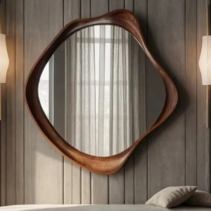 Eco Friendly Stylish Finish <b>Wooden</b> Wall <b>Mirror</b> <b>Frame</b> For Modern Living Space Enhancing Interior With Elegant Reflection - Product Image 1