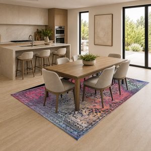 RUGS DEPOT LXDP-0156 Wholesale Multicolor Neutral Modern Vintage Digital Printed Machine Washable Chenille Area Rug Non <b>Slip</b> - Product Image 4