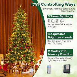 Sapin de Noël artificiel fin pré-éclairé pas cher avec lumières LED blanc chaud, support noir, décoration intérieure pour les fêtes - Product Image 4