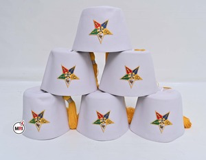 Logo de broderie OES personnalisé chapeau turc de Fès avec pompon en or et dessus plat style unique artisanat traditionnel décent pour les fêtes - Product Image 6