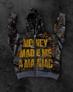 2024 Fabricante de ropa personalizado Jungle Camo Print Zip Up Hoodies Oversized Men Hoodie Streetwear Ropa de moda para hombres - Product Image 2