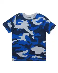 Groothandel Jongens T-Shirts Overschot Kleding Jongens Knippen En Naaien T-Shirt Met Korte Mouwen En Hals T-Shirt Met Camouflageprint