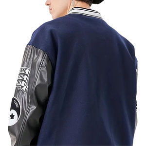 Veste universitaire personnalisée directement en usine veste Letterman de baseball veste en laine et en cuir manches broderie collège veste pour hommes - Product Image 3