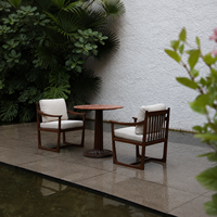 Ensemble de chaises longues d'extérieur en teck pour hôtel, restaurant, café, résistantes aux intempéries, fauteuils, mobilier sur mesure OEM