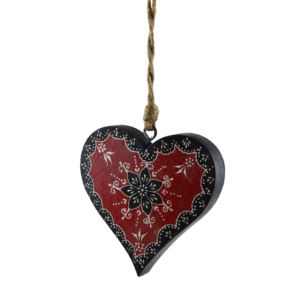 <b>Decor</b> Theme Painted Finishing Design Wooden Hanging <b>Heart</b> Shaped Best for Festive Design Hanging Ornament - Product Image 2