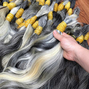 ผมต่อแบบชาวเวียดนามช่อผมสีเทาอ่อนและหรูหราผมตรงสีเทาจำนวนมากสำหรับผมเปีย - Product Image 2