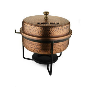 Plato de frotamiento de cobre decorativo para boda, forma redondeada, plato de comida elegante hecho a mano, tamaño personalizado, venta al por mayor, calentador de alimentos de cobre - Product Image 6