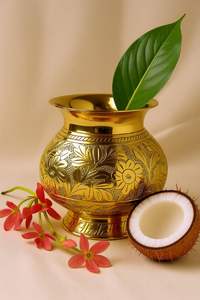 Lota Tradicional de Latón Puro para Puja, Lota Hecha a Mano para Rituales Diarios y Festivales - Product Image 3