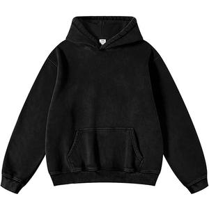 100% algodón peso pesado sólido pulóver Sudadera con capucha invierno impresión Digital liso teñido - Product Image 1