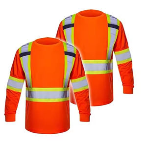 เสื้อเชิ๊ตแขนยาวสะท้อนแสงเรืองแสงมองเห็นได้ชัดเจนเสื้อผ้าทำงานโพลีเอสเตอร์แห้งเร็วชุดทำงาน - Product Image 5