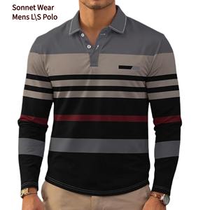 T-shirts polo pour hommes-Haut d'hiver à manches longues d'exportation pour hommes - Product Image 2