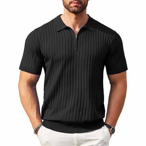 Camisas de Golf para Hombre, Manga Larga, Cierre de Cremallera, Estilo Casual Elegante, Cuello en V, 100% Algodón Canvas, Sólidas, Transpirables, de Secado Rápido, con Logotipo Frontal - Product Image 3