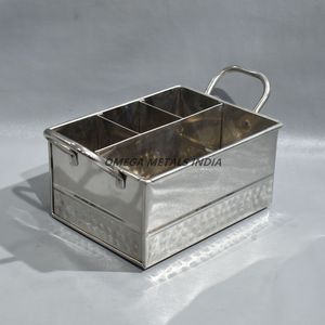 Portacubiertos Minimalista de Acero Inoxidable con Acabado Metálico Galvanizado, Práctico Estante de Almacenamiento para una Cocina Organizada - Product Image 2