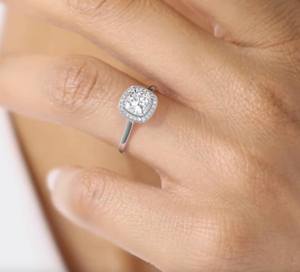 10k jaune Rose et or blanc plaqué mariage et bague de fiançailles coussin coupe laboratoire cultivé diamant fête idée cadeau - Product Image 1