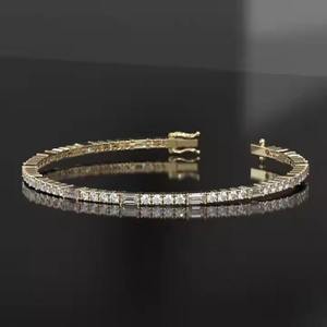 Tendance Bracelet de Tennis Moissanite Plaqué Or 18K pour Femme VVS Tailles 2mm à 6mm Bracelet de Tennis en Diamant Tendance en Argent 925 - Product Image 1
