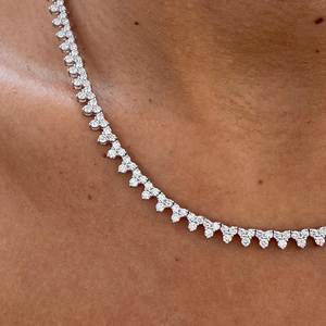 Collar de oro macizo de 14 diamantes cultivados en laboratorio VVS de corte redondo certificado IGI para uso ocasional para mujeres al mejor precio - Product Image 2