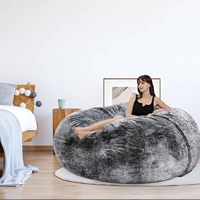 Énorme pouf de 7 pieds style années 90, chaise longue d'extérieur, pouf rempli de billes, pouf de jeu de lancer de billes