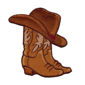 Trendy <span class=keywords><strong>Western</strong></span> Bruine Rodeo Geborduurde Patches Hete Roze Cowboy Cowgirl Iron Trucker Hoed Patches Stof Cowboy Hoed Laarzen <span class=keywords><strong>Patch</strong></span> - Product Image 2